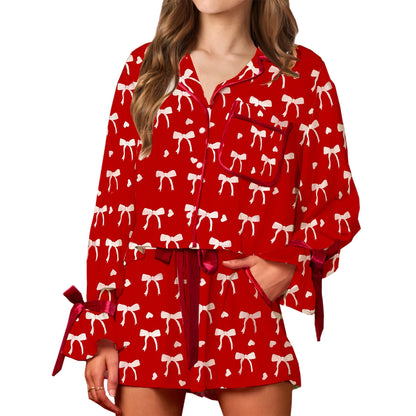 valentine's day bow pajamas