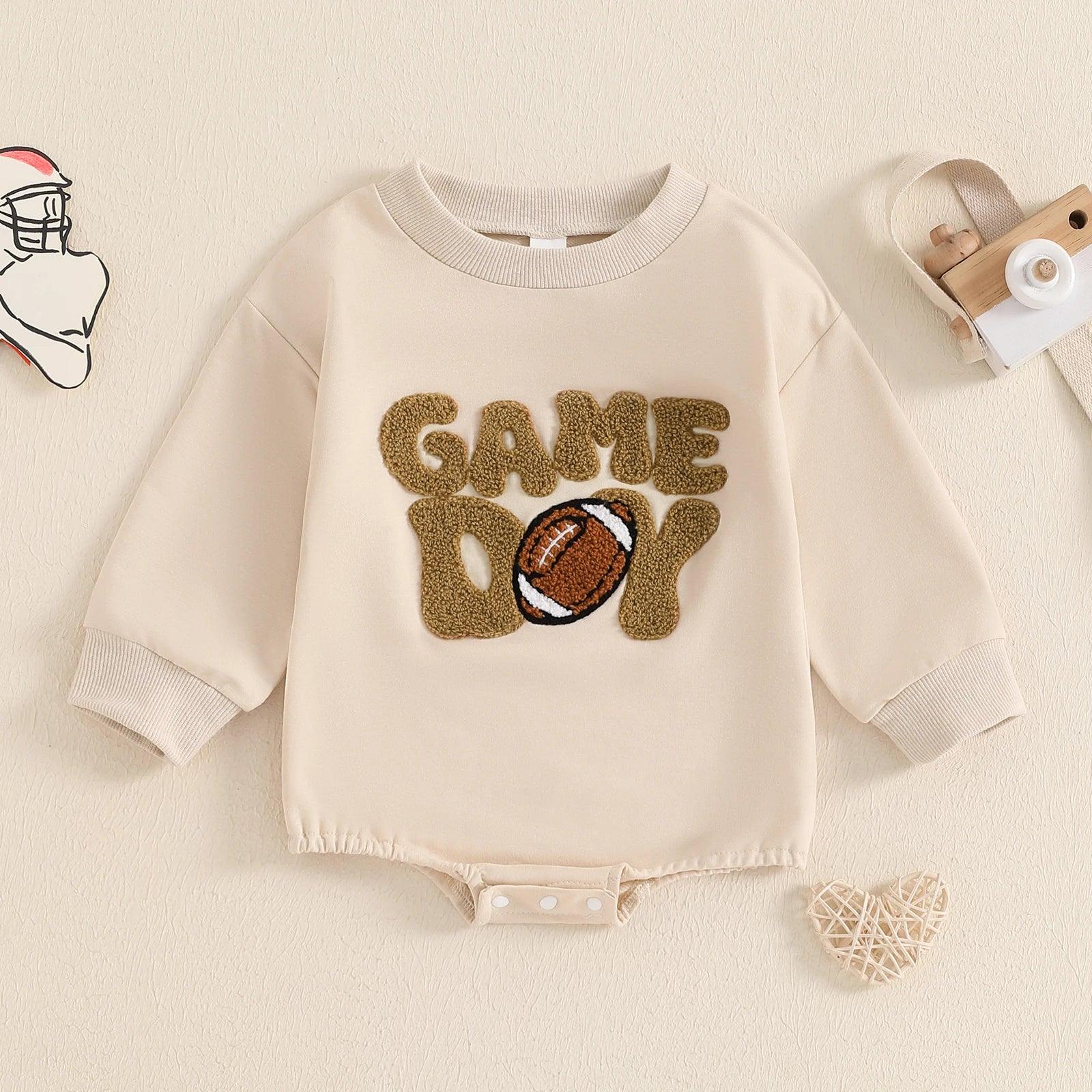 game day football retro onesie - basil boutique