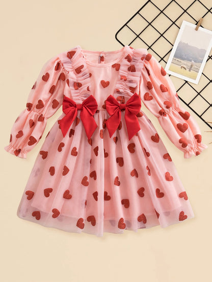 sealed with hearts + bows kids dress