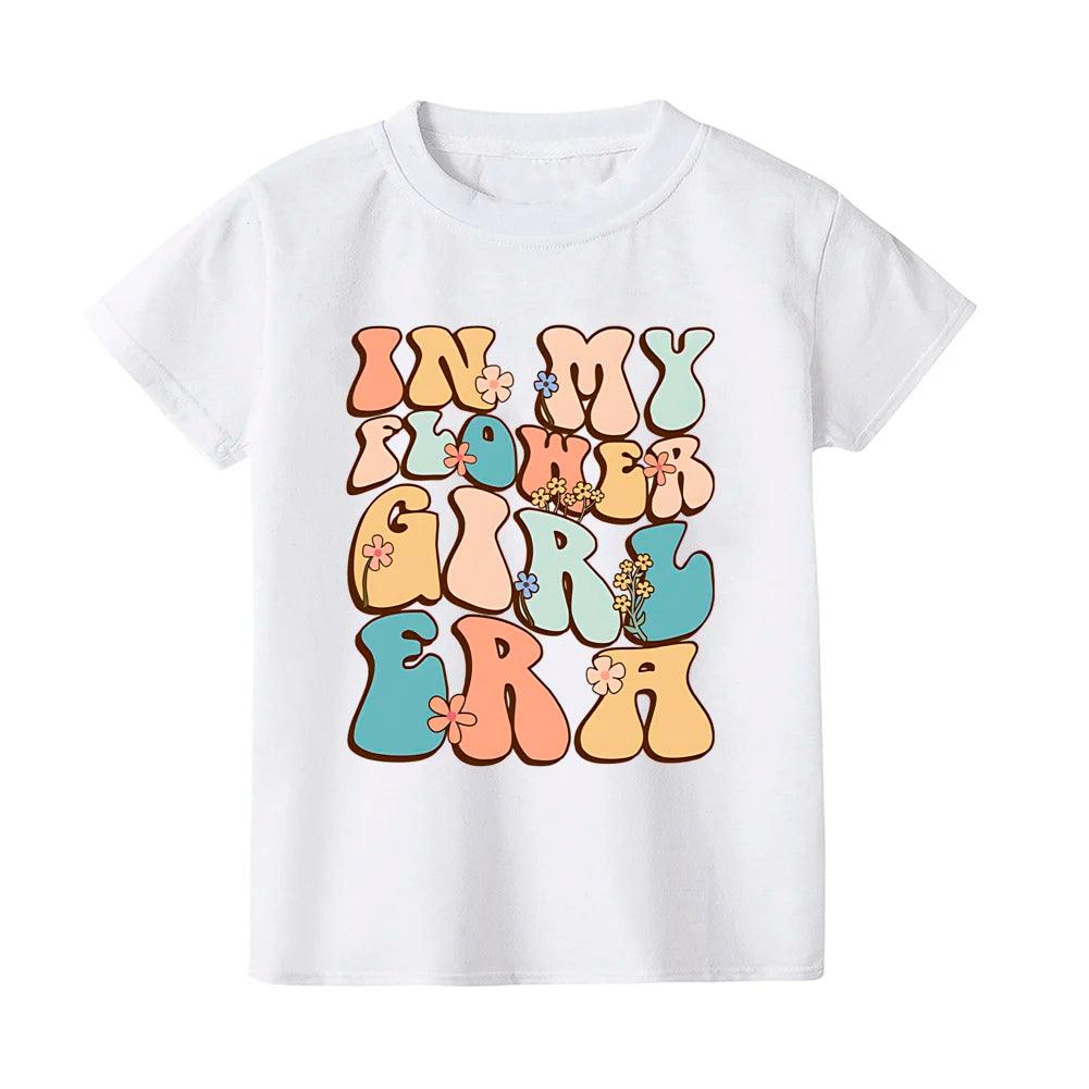 in my flower girl era kids t-shirts