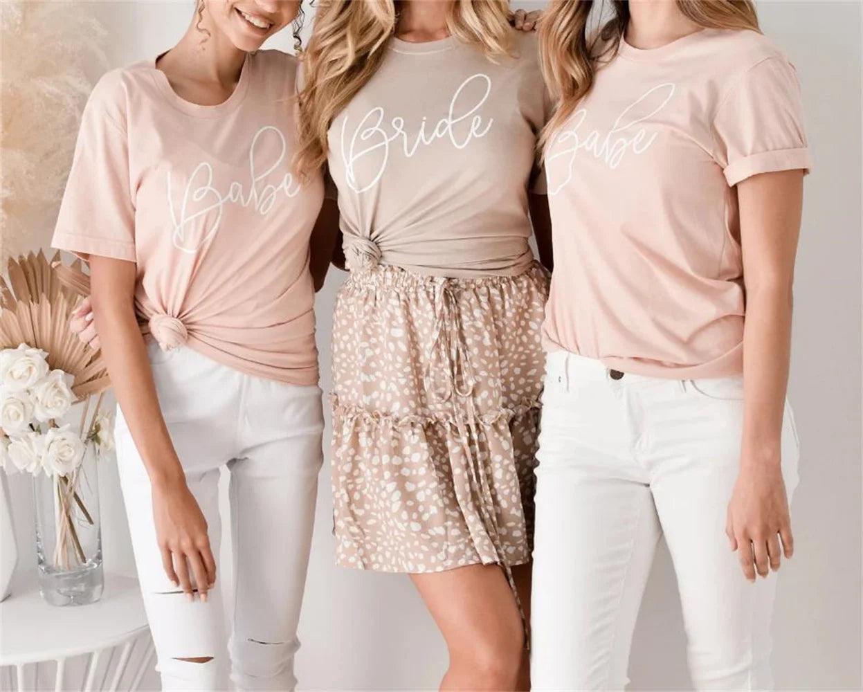 babe + bride script t-shirts - basil boutique