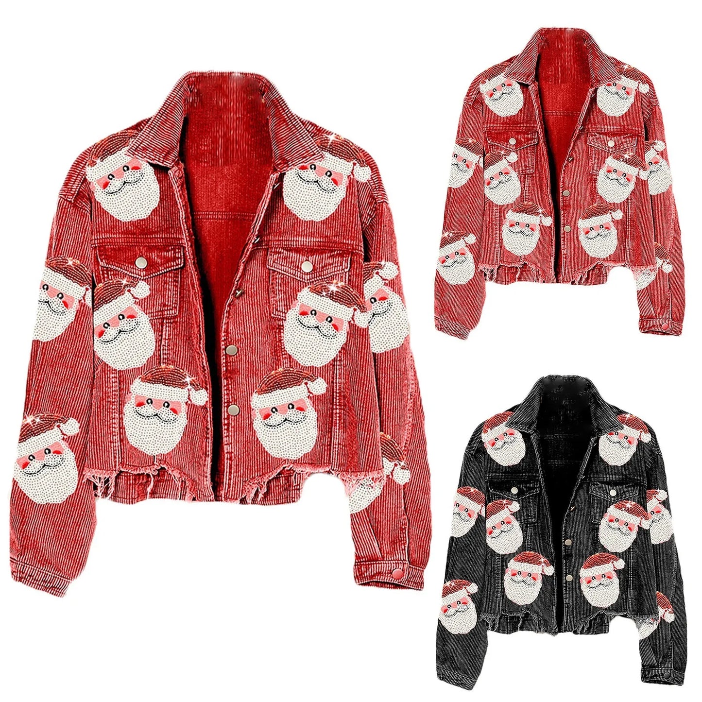 santa claus sequin cropped jacket