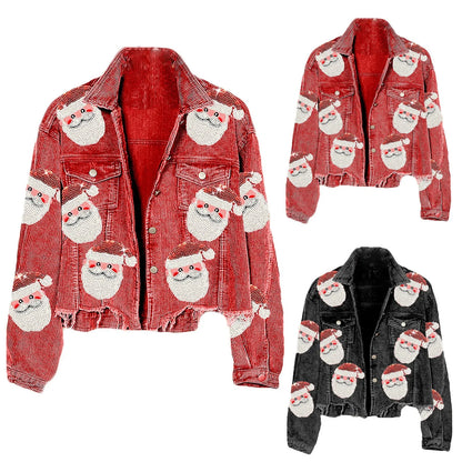 santa claus sequin cropped jacket