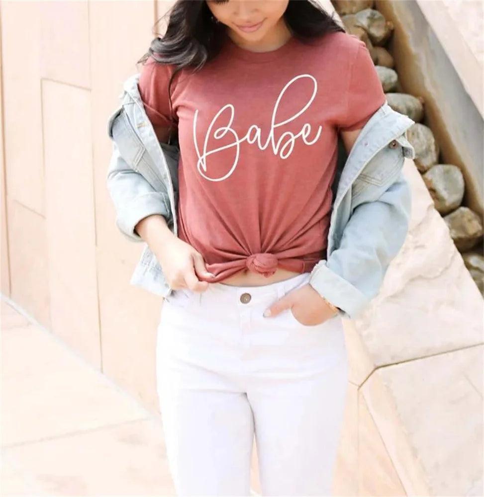 babe + bride script t-shirts - basil boutique