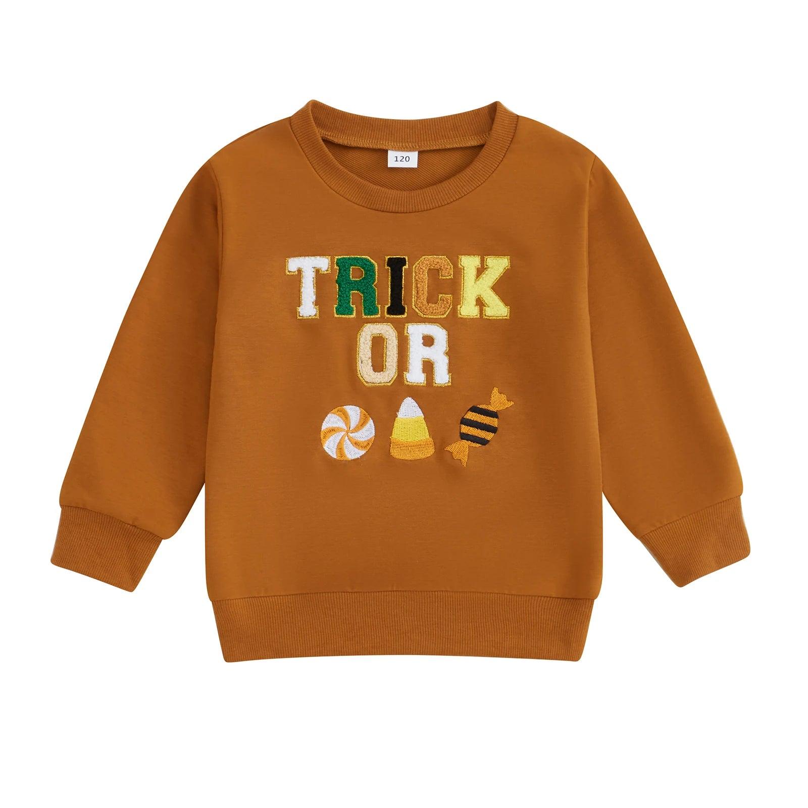 trick-or-treat kids crew sweatshirt - basil boutique