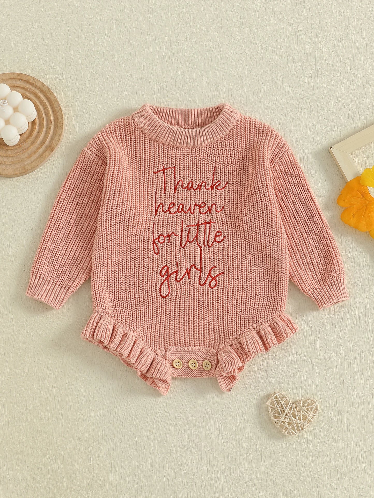 thank heaven for little girls ruffle onesie