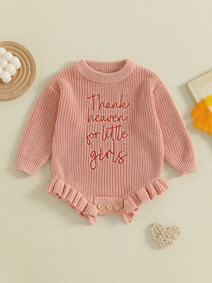 thank heaven for little girls ruffle onesie
