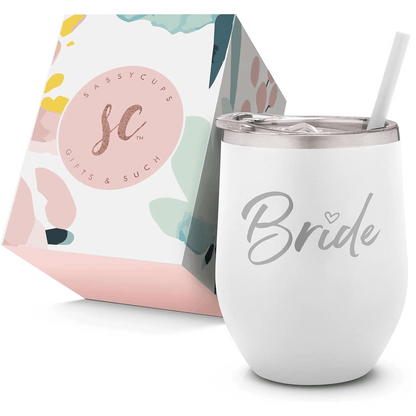 bride engraved wine tumbler - basil boutique