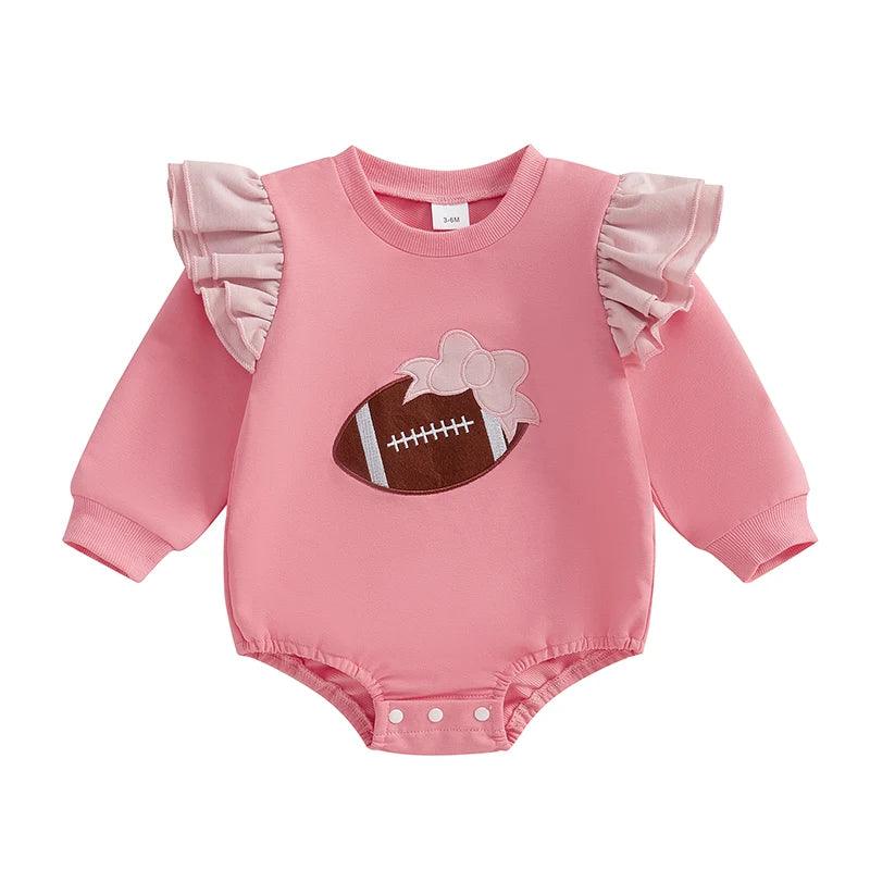 football ruffle onesie