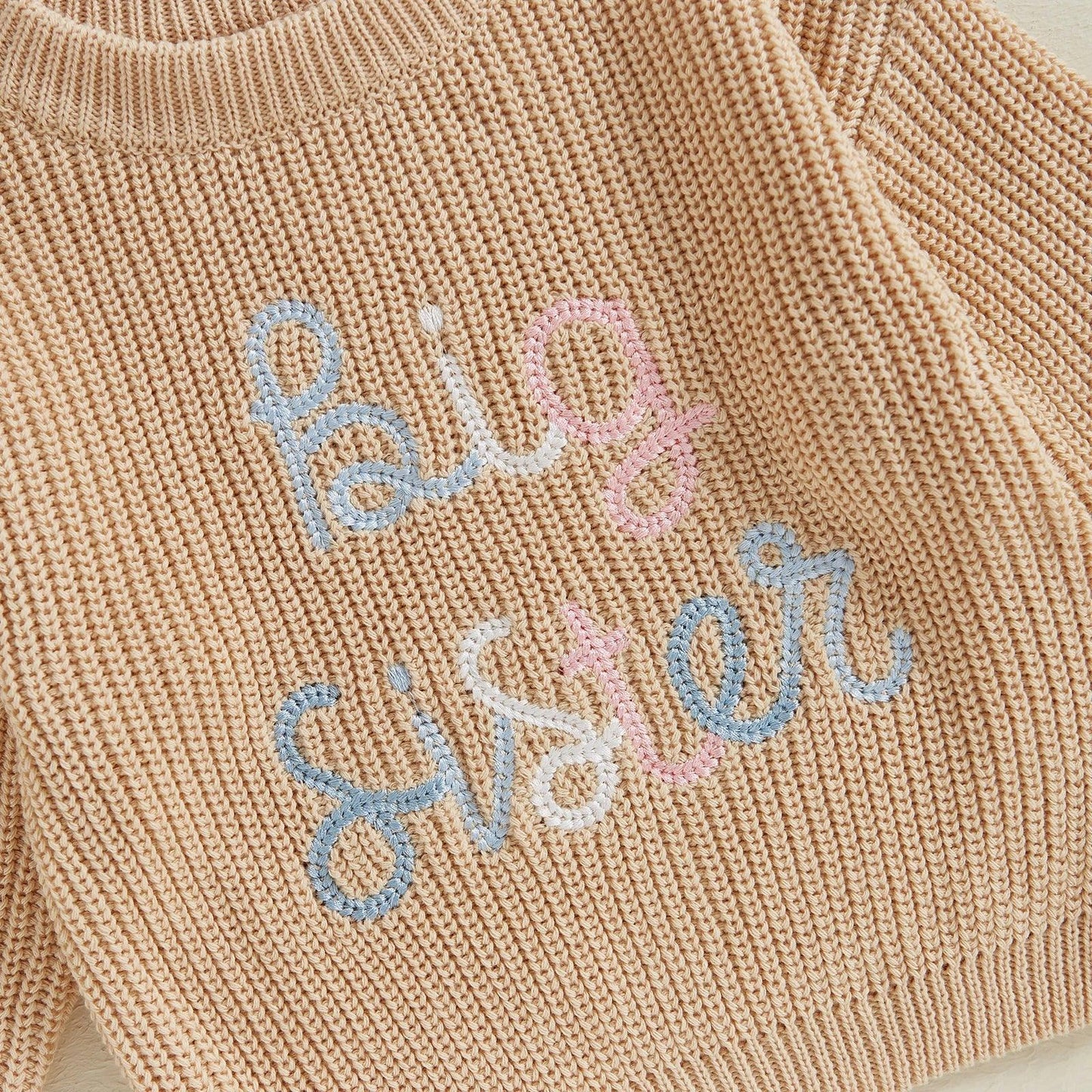 big sister pastel ombre knit kids sweater - basil boutique