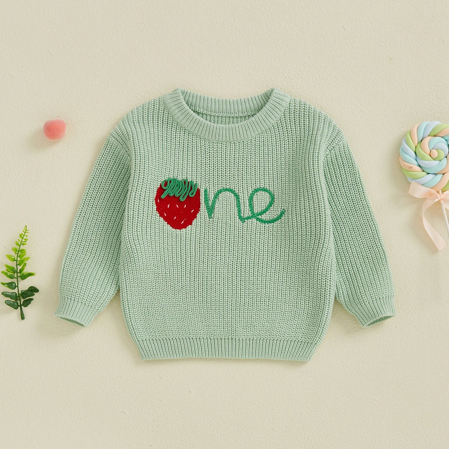 strawberry one kids knit crew sweater