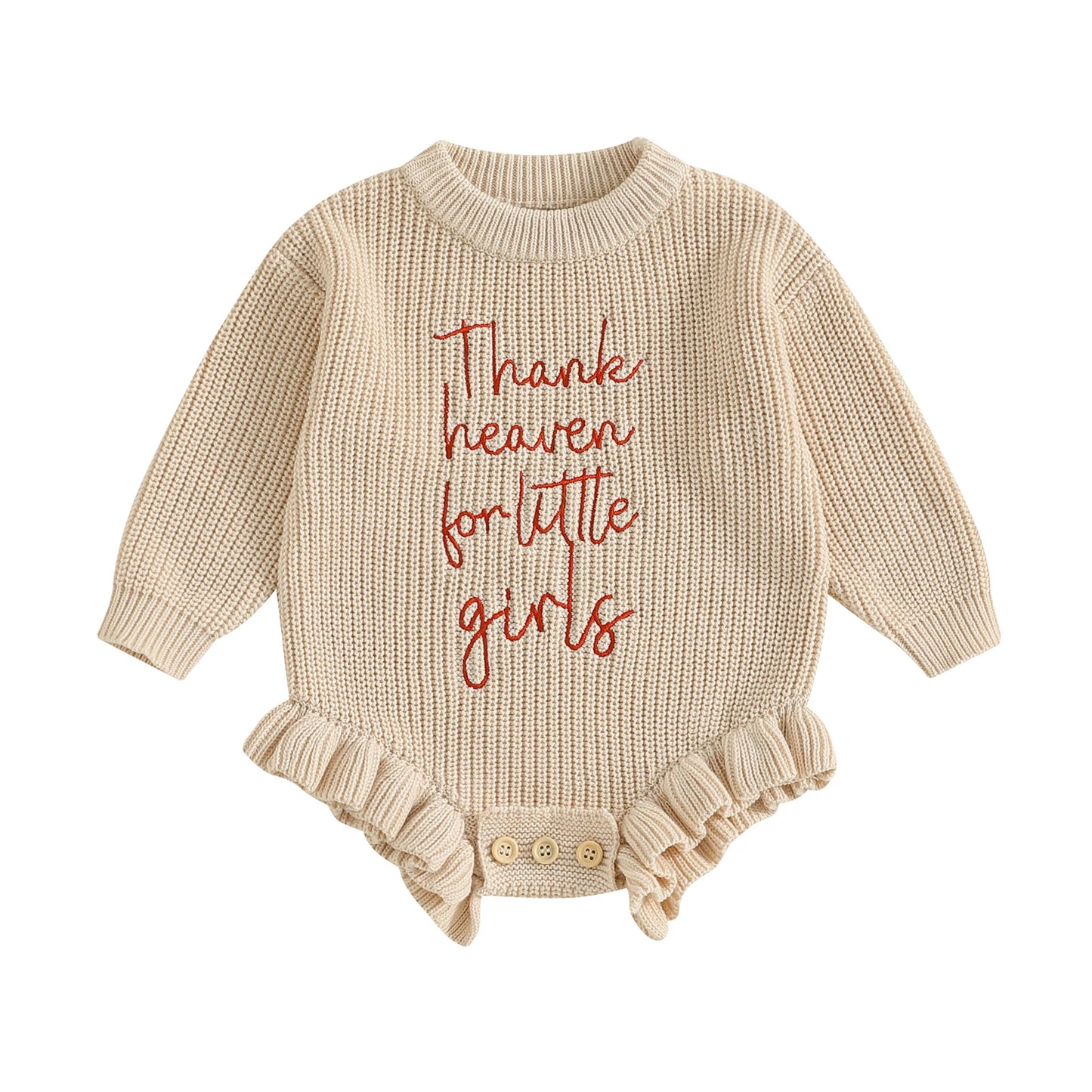thank heaven for little girls ruffle onesie