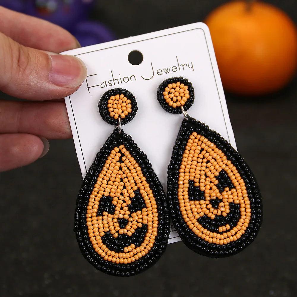 halloween beaded earrings - basil boutique