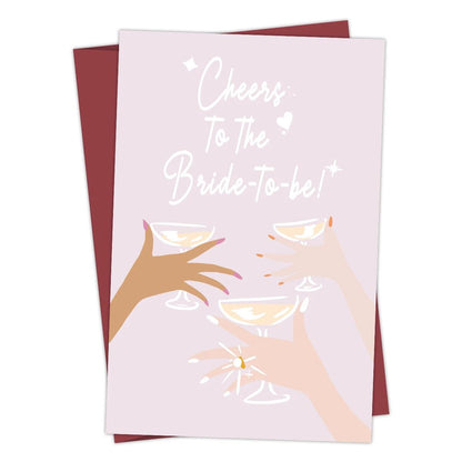 1PC Sweet Bridal Shower Card,Funny Engagement Card For Her,Wedding Congratulations Card,Cheers To The Bride To Be,Funny Gifts