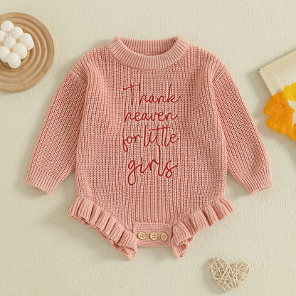 thank heaven for little girls ruffle onesie