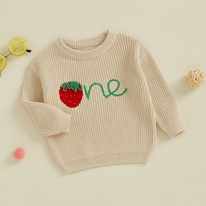 strawberry one kids knit crew sweater