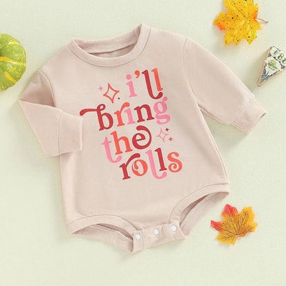 i'll bring the rolls onesie - basil boutique