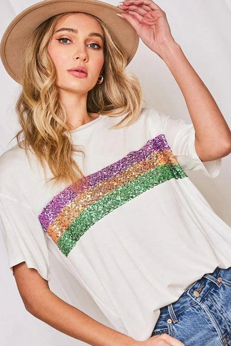 carnival sequin top