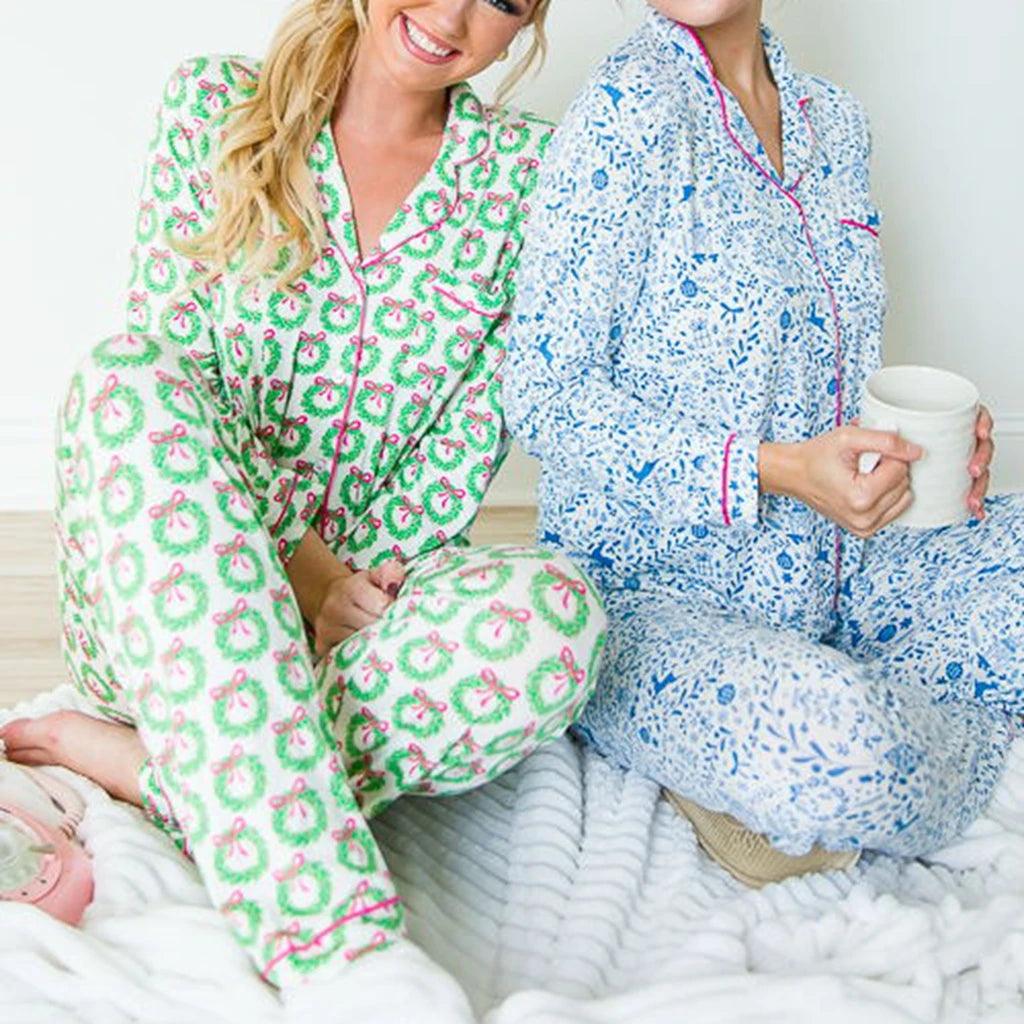 sleigh all the way pajamas - basil boutique