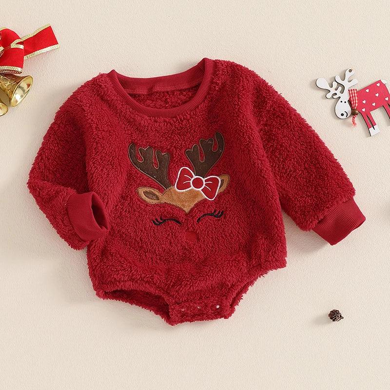 rudolf the red nose reindeer onesie - basil boutique