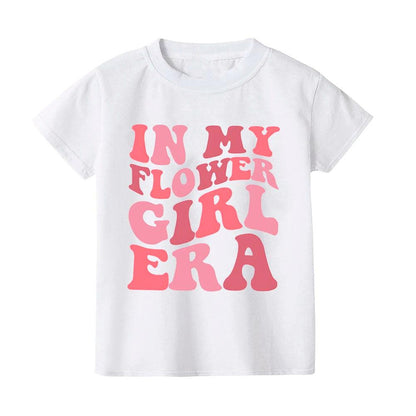 in my flower girl era kids t-shirts