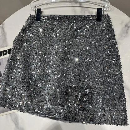 fashion sequin mini skirt - basil boutique