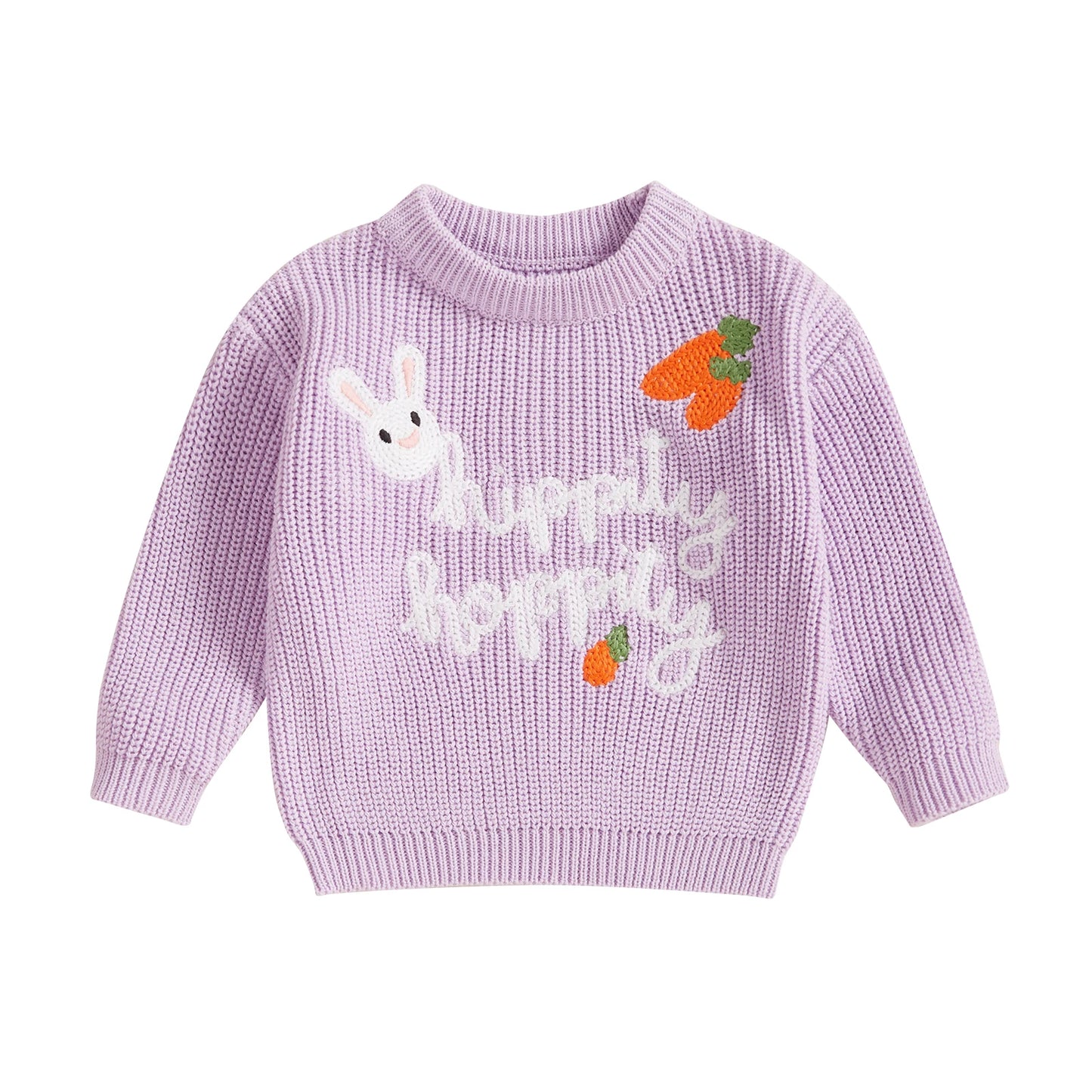 hippity hoppity knit kids crew sweater