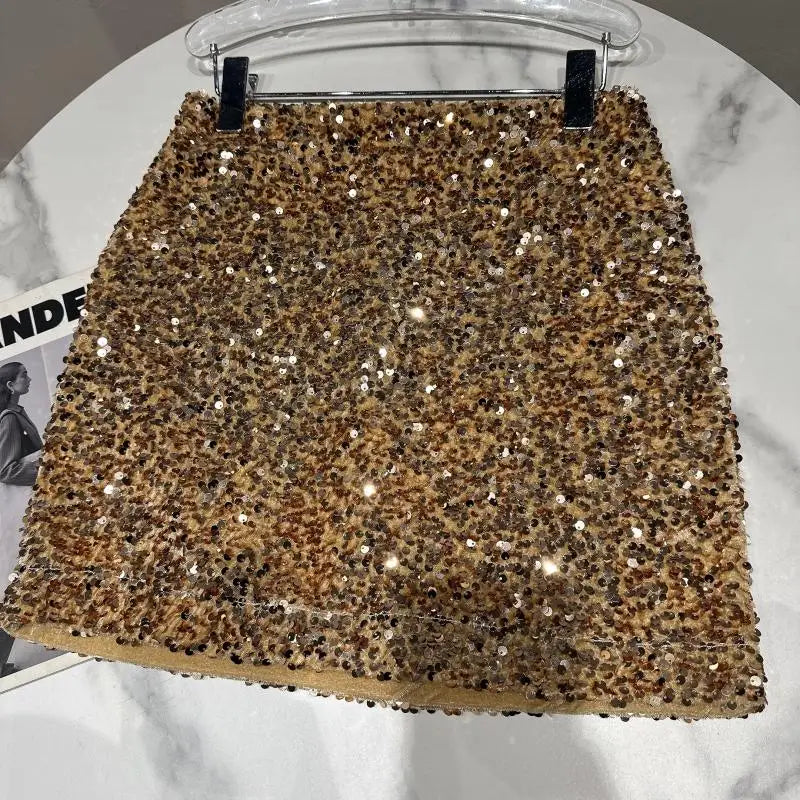 fashion sequin mini skirt - basil boutique