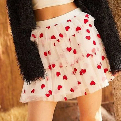 heart tulle mini skirt