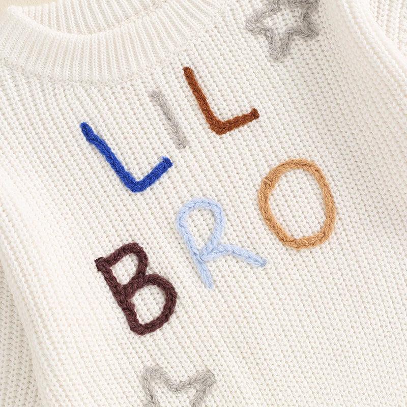 lil bro star knit kids sweater - basil boutique