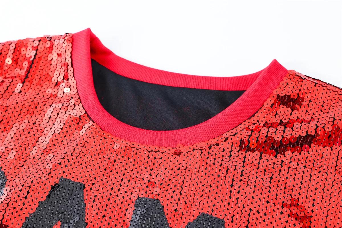 game day sequin crop top