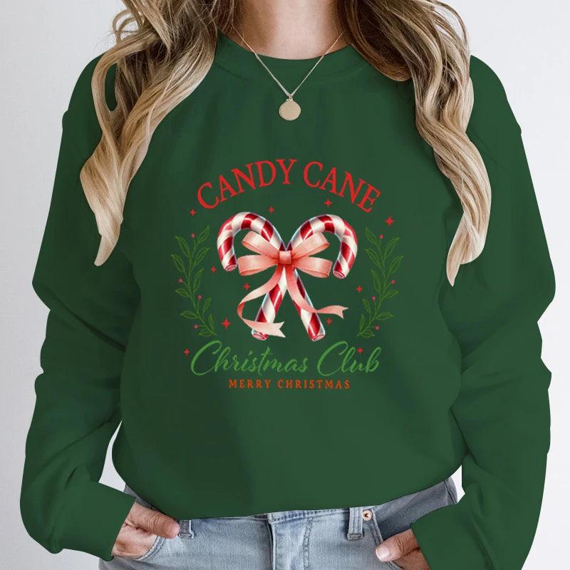 cany cane christmas club crew sweatshirt - basil boutique