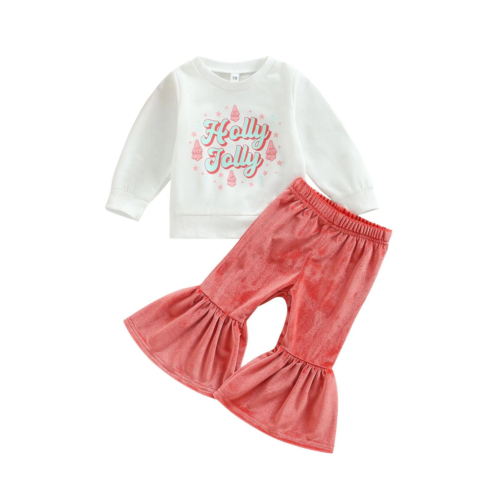 holly jolly kids outfit - basil boutique