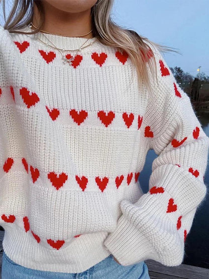 heart knit sweaters - basil boutique