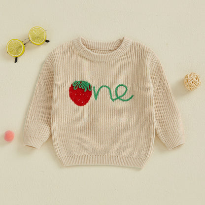 strawberry one kids knit crew sweater