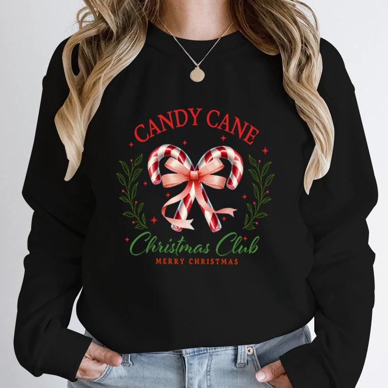 cany cane christmas club crew sweatshirt - basil boutique