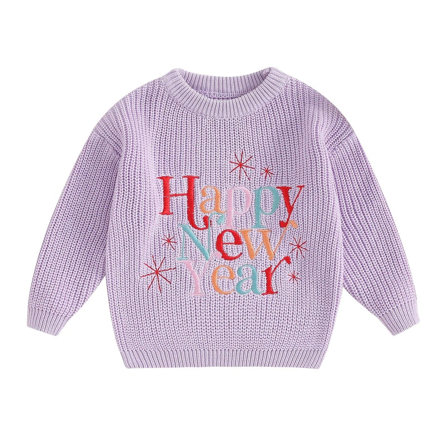 happy new year knit kids sweater - basil boutique