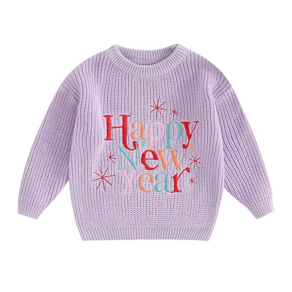 happy new year knit kids sweater - basil boutique