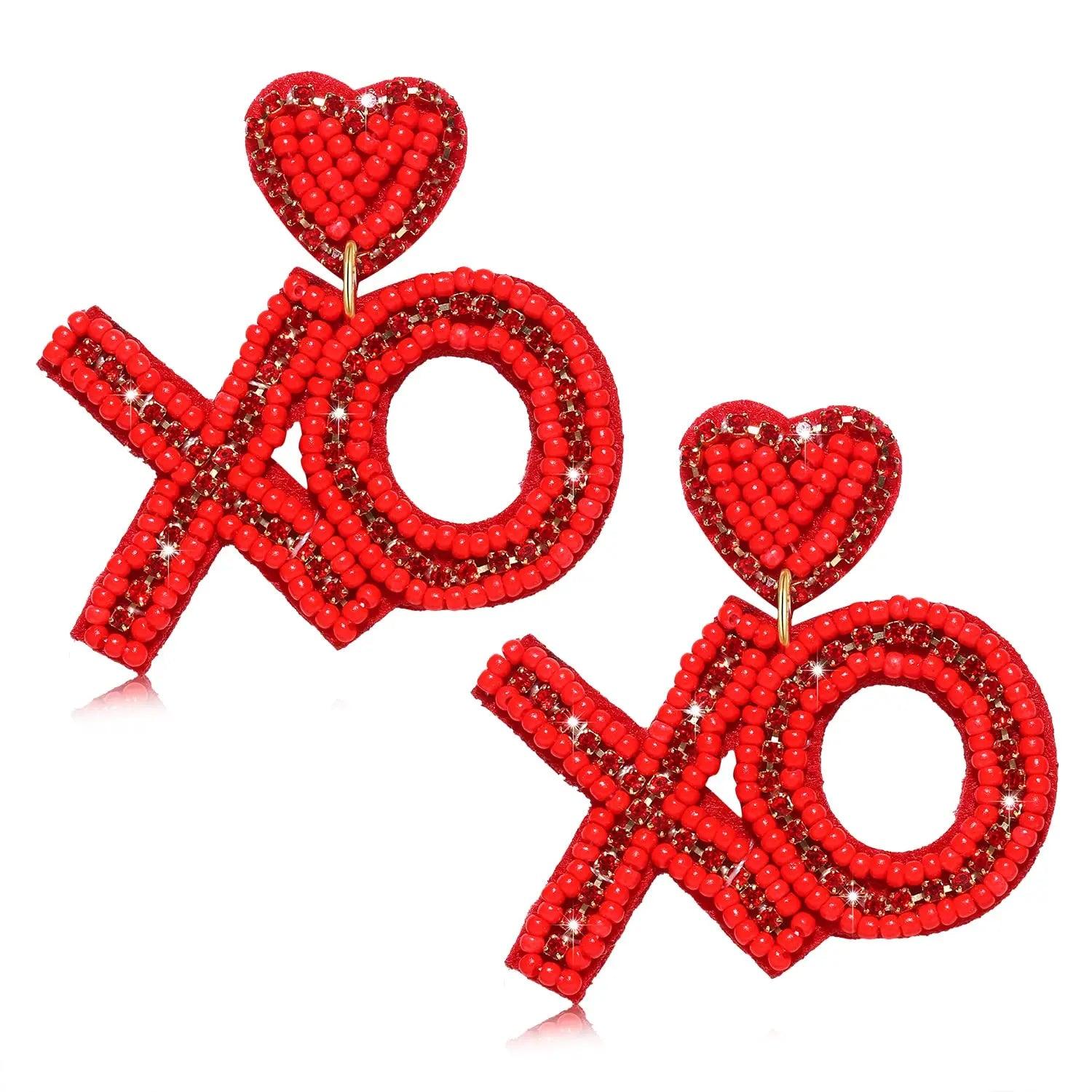 xo beaded earrings - basil boutique