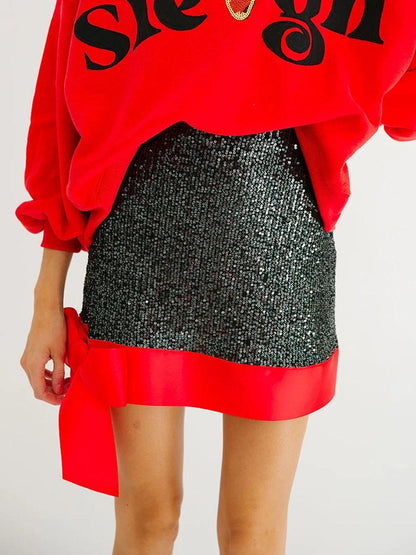 bow bodycon skirt