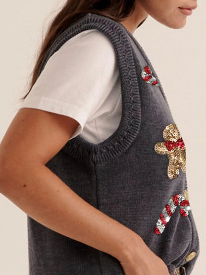 christmas sequin vest