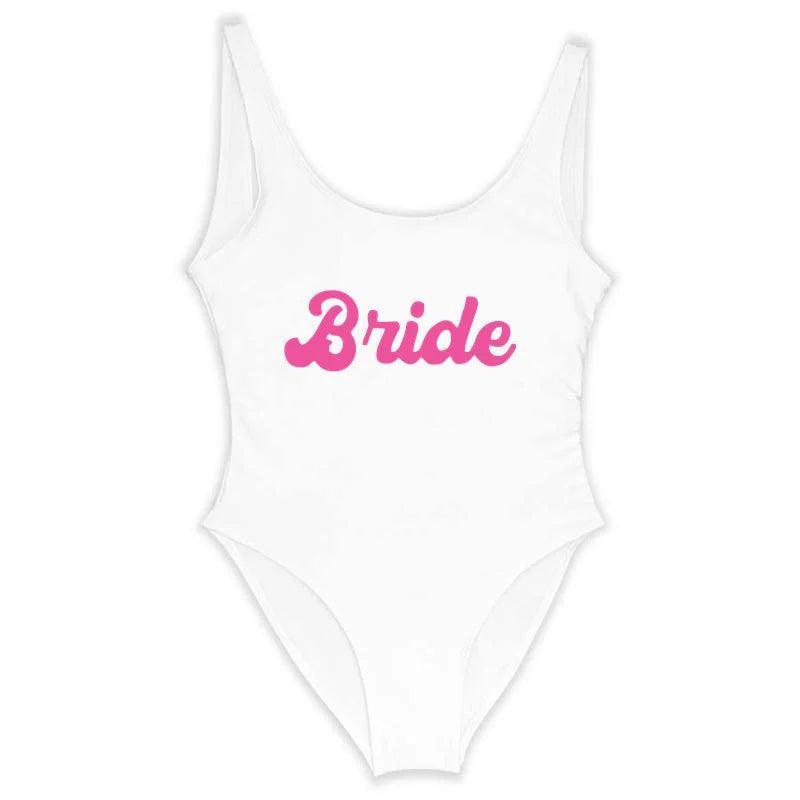 barbie babe + bride one-piece swimsuits - basil boutique