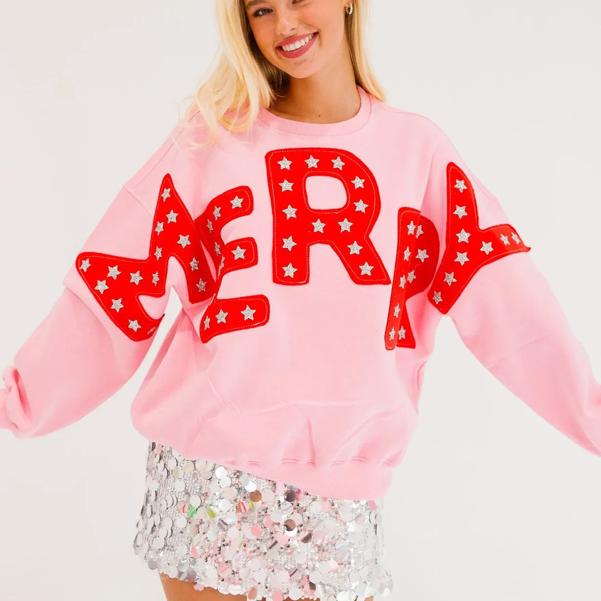 merry in the stars crew sweater