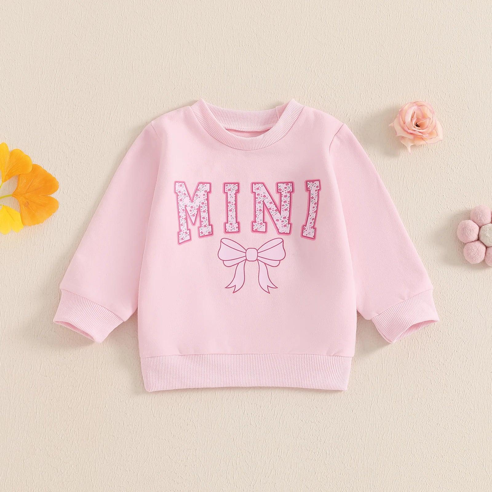 mama + mini bow matching crew sweatshirts - basil boutique