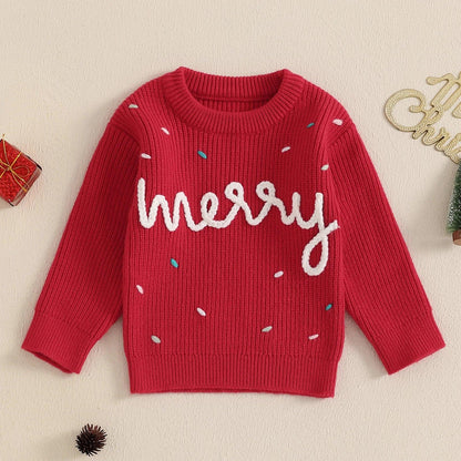 merry knit kids sweater - basil boutique