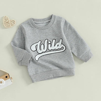 wild vintage kids crew sweatshirt - basil boutique