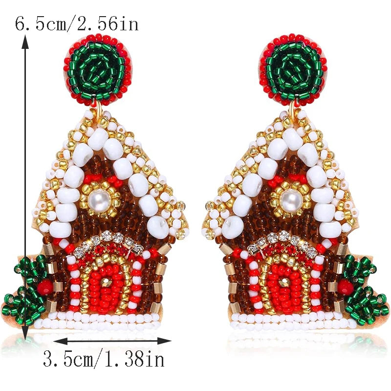 gingerbread house earrings