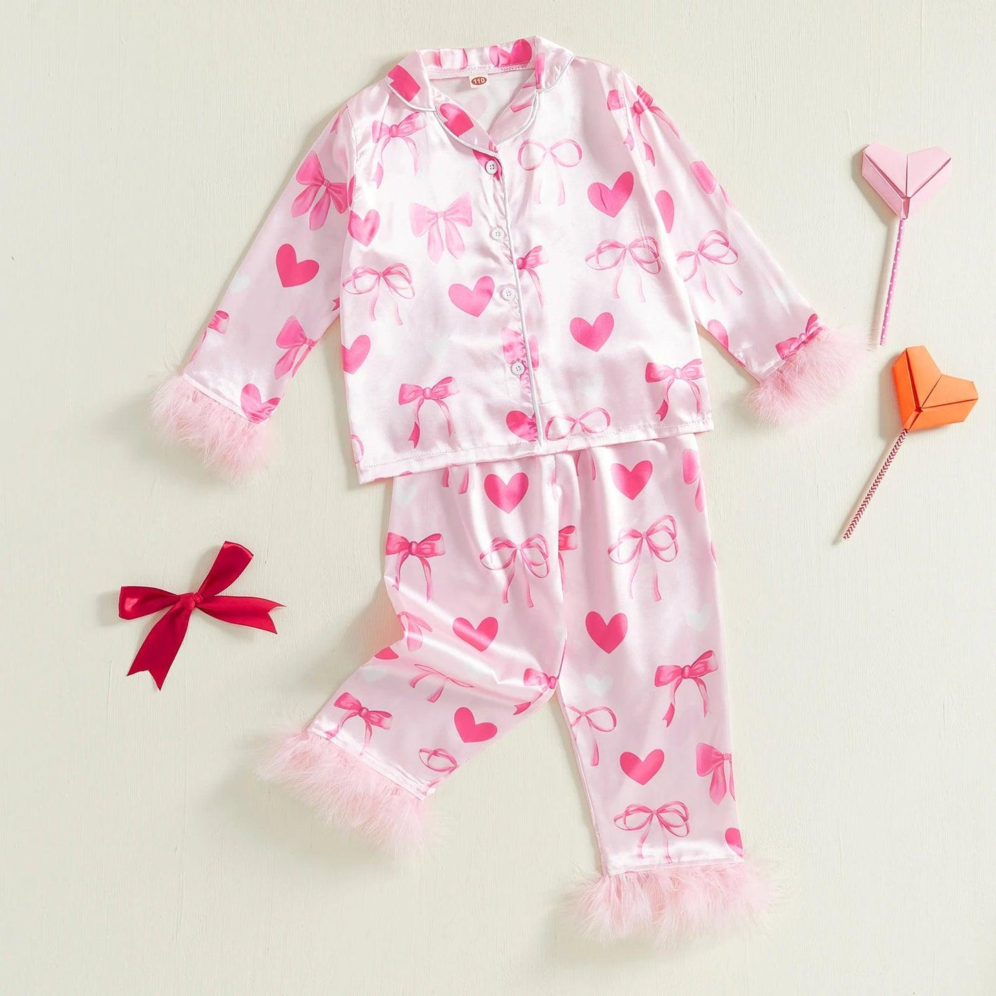 sweet valentine kids pajamas - basil boutique