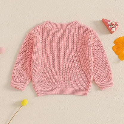 1/2 floral knit kids crew sweater