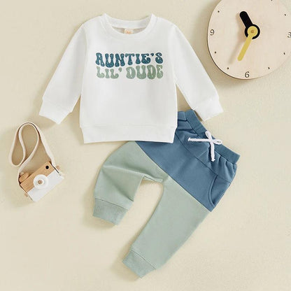 auntie's lil dude kids outfit - basil boutique